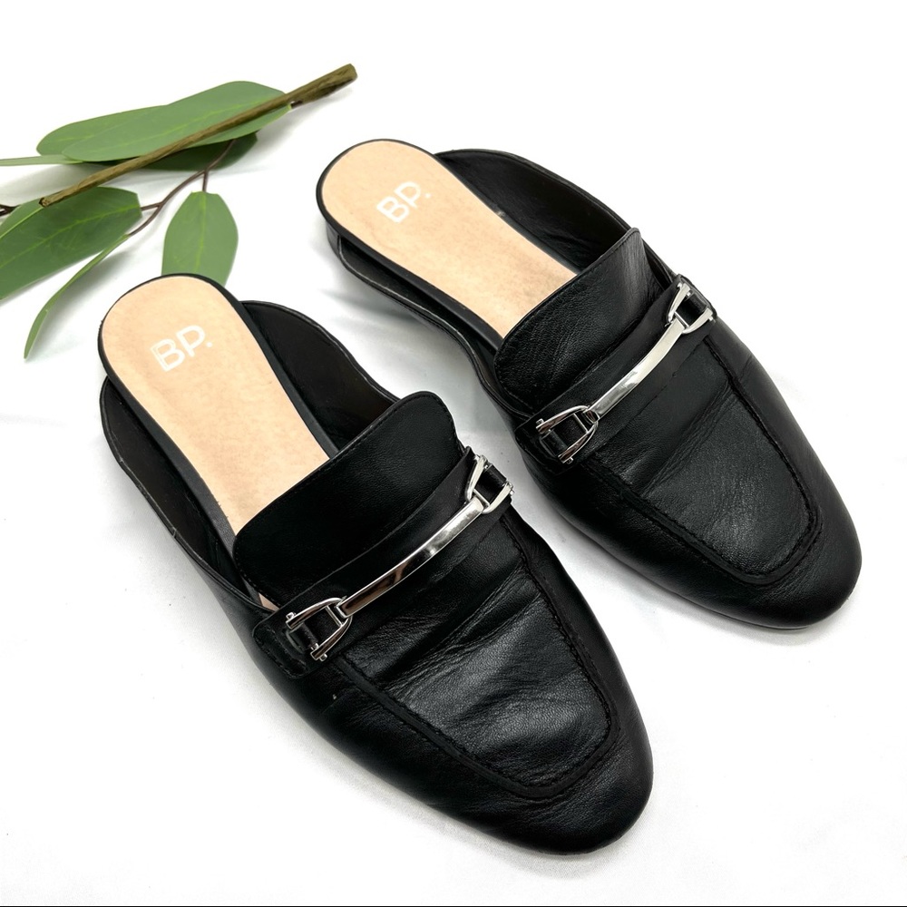BP Black Leather Horse bit Slip on loafers size 7.5
